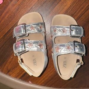 Zara Kids Metallic Star Buckle Sandals